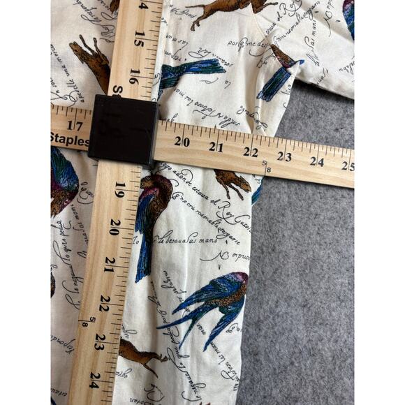 VTG 90s Dockers Shirt Mens Large Cream Dog Bird AOP Animal Print Long Sleeve - Picture 3 of 4